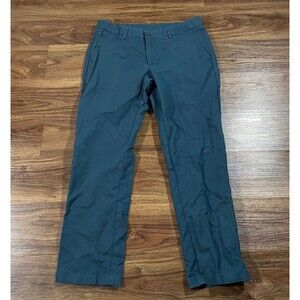 Louis Philippe Men's Slim Fit Chinos Pants Sz 34 Teal Cotton Casual Soft Formals